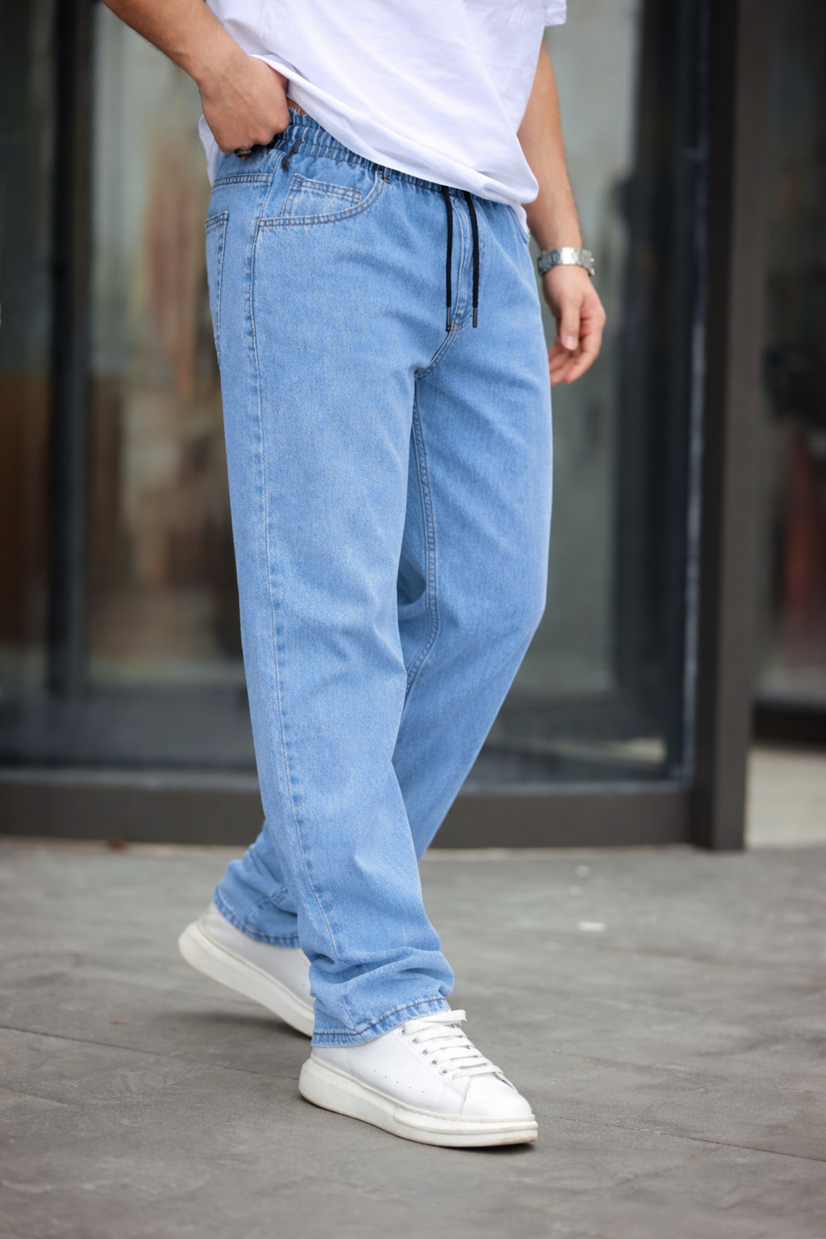 comstar Men's baggy casual fit elastic waist pants