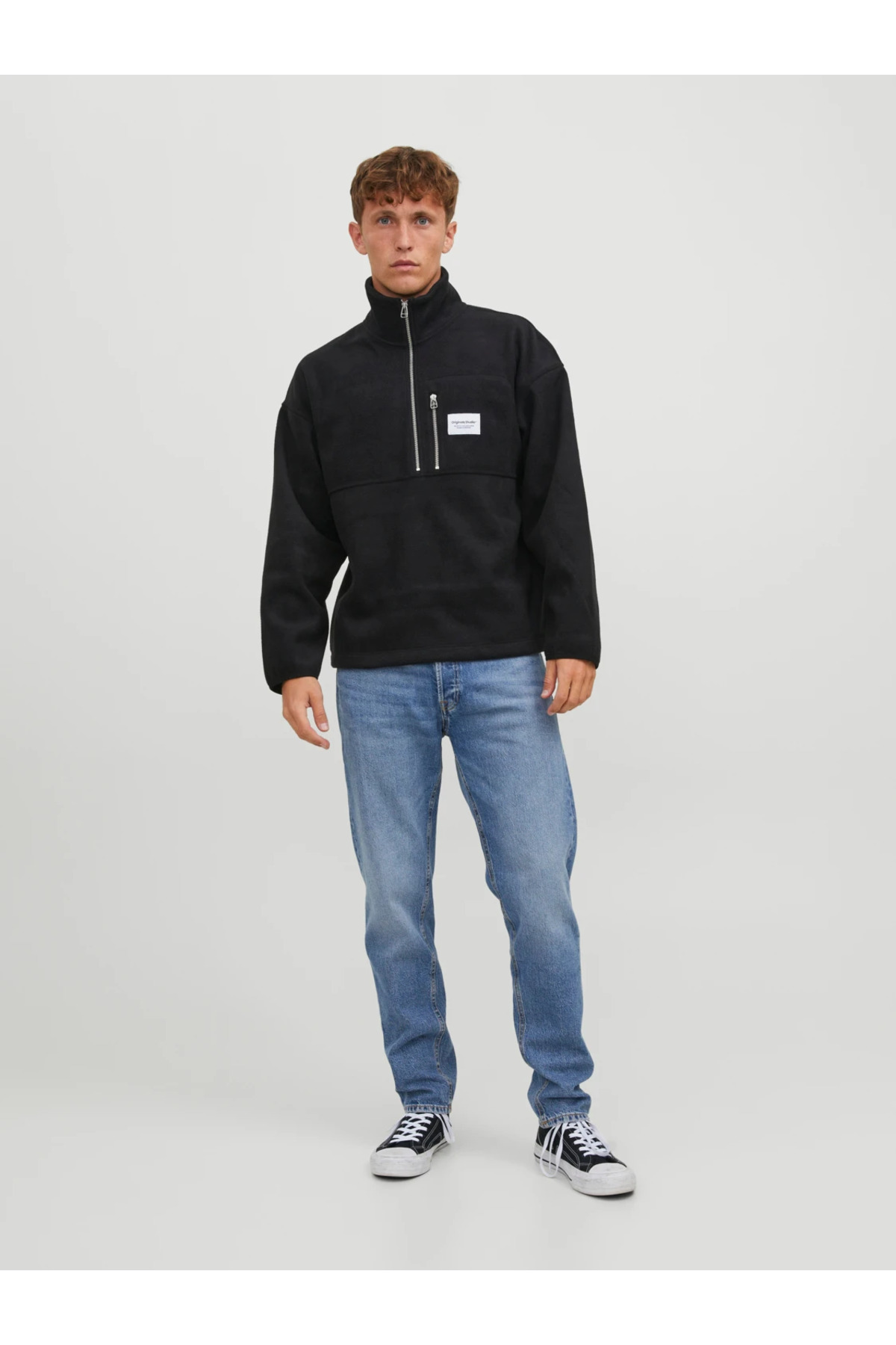 Jack & Jones Jack&Jones Fermuarlı Rahat Kesim Siyah Erkek Polar 12241780 görsel 6