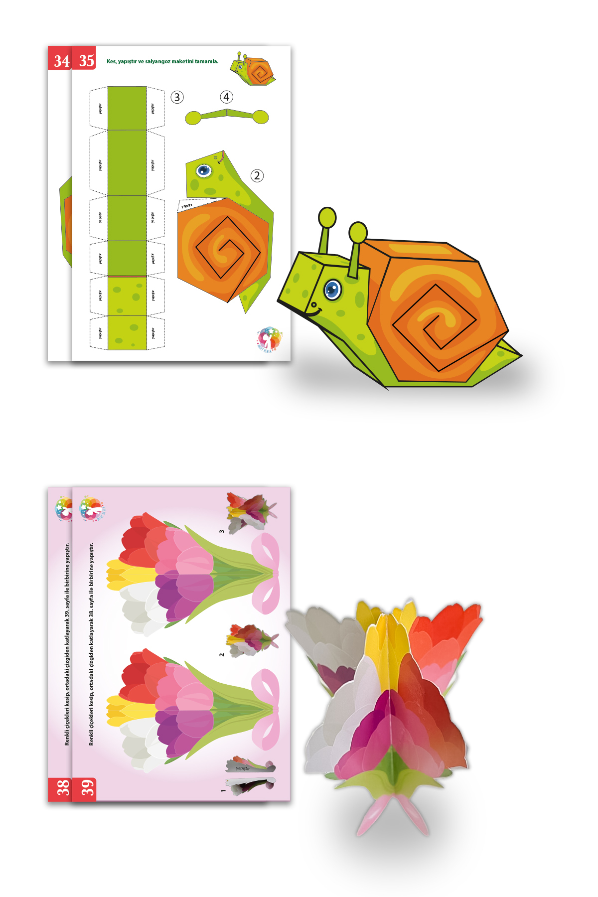 MERT BEBEK Kes Yapıştır Oyna Karma Etkinlik Seti | 3+ Yaş | 45 Sayfa | Makas & Yapıştırıcı Hediye fotoğrafı 6 (önizleme)