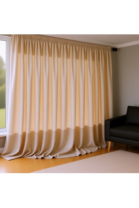 Vİ HOME Bej Blackout Karartma Perde en x boy - Pilesiz Düz Dikim Hazır Perde ...