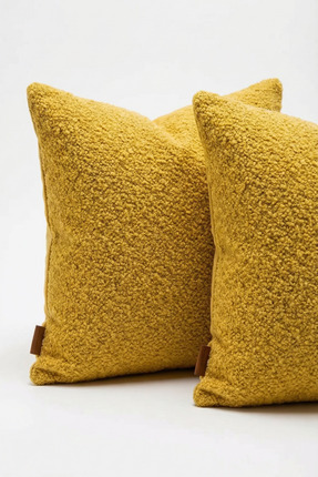 MEFAKS TEKSTİL 2’li Puffy Kırlent Kılıfı Dokuma Kumaş Dekoratif Yastık Kılıfı...