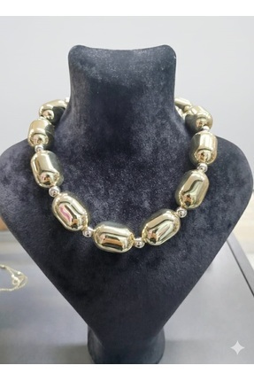 parla hediyelik MODERN İRİ BONCUKLU VE İNCİLİ KOLYE