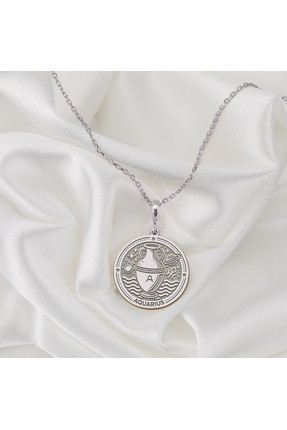 Jaune 925 Ayar Gümüş Kova Burcu Kolye | Kadın Burç Kolyesi | Hediye