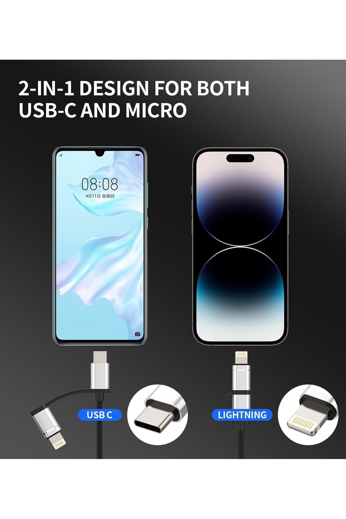 iPhone X/11/12/13/14/15/16 Plus/17 Air/17 Pro Max/18 Duo Uyumlu Type-C/Lightning To USB Çevirici OTG/HUB