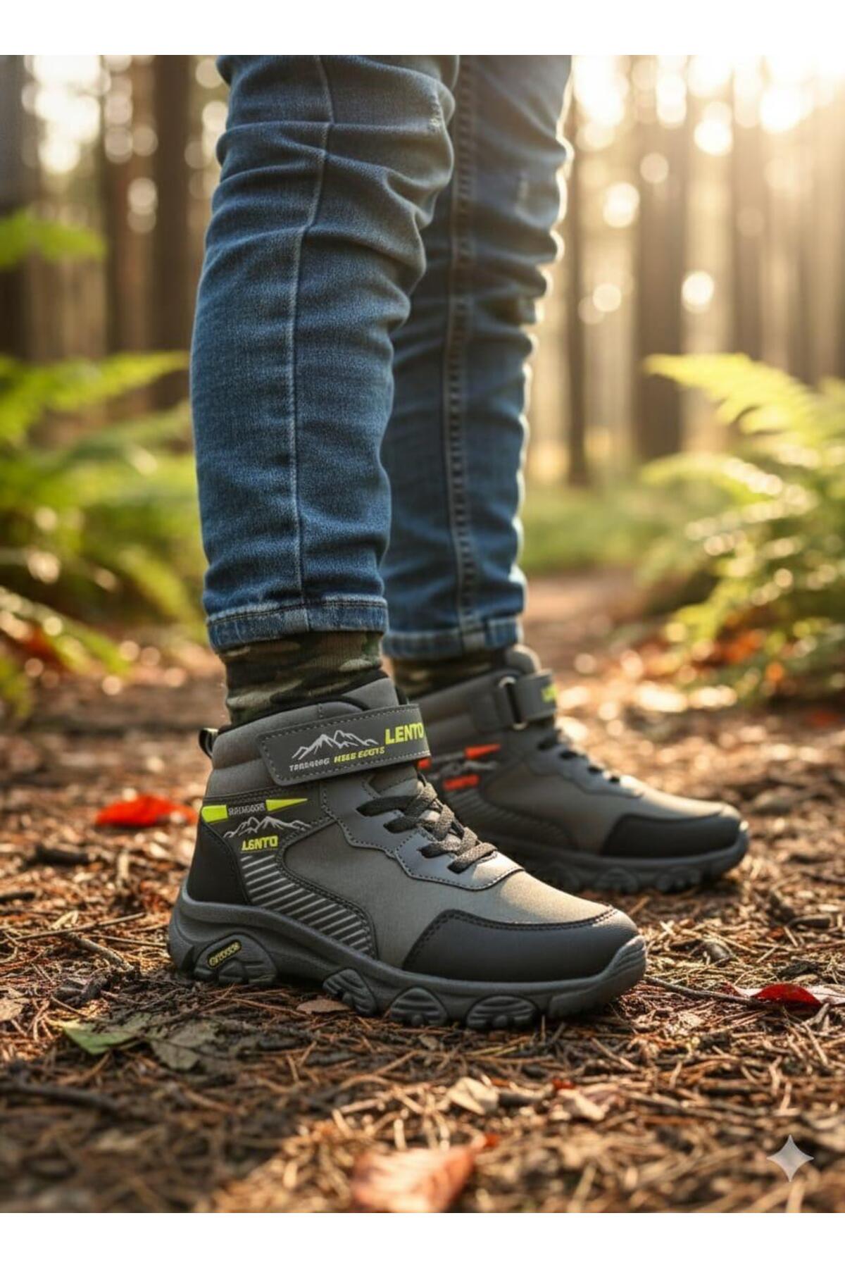 Lento  UNİSEX ÇOCUK GRİ SİYAH SUYA VE SOĞU'ĞA DAYANIKLI KIŞLIK BOT - Görsel 6