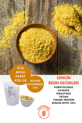 Mikro Herküller Glütensiz 3'lü Besin Mayası Akıllı Paket 3x50 gr/ Vegan/Katkısız