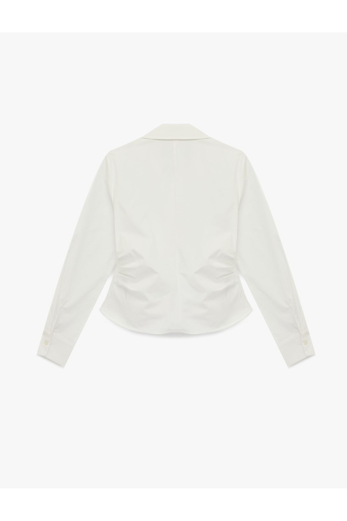 Koton  Pamuklu Slim Fit Uzun Kollu Asimetrik Kesim Kruvaze Poplin Gömlek - Görsel 2