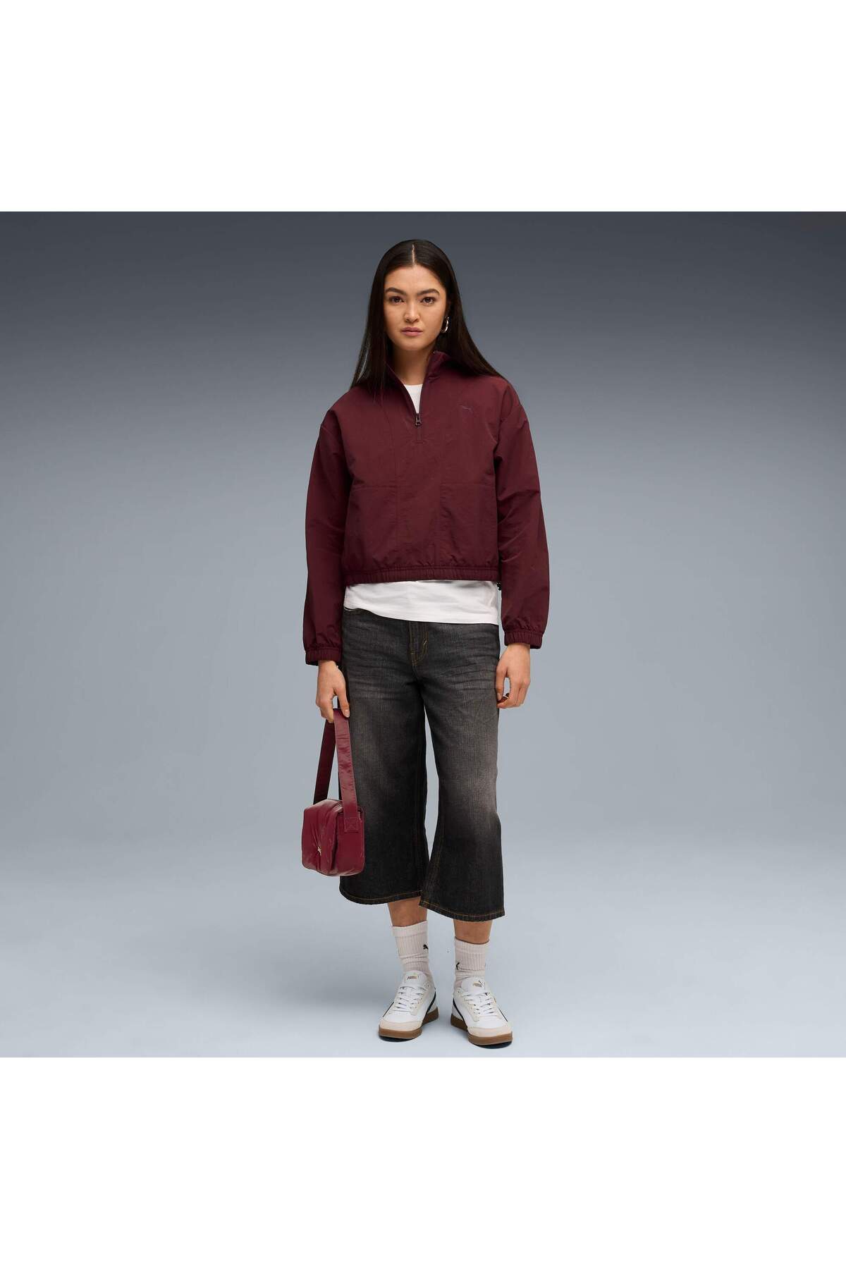 Puma HER Kadın Yarım Fermuarlı Geniş Kesim SWEATSHIRT görsel 2
