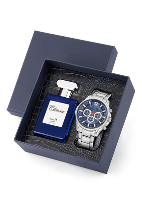 polo air Spor Kasa Erkek Kol Saati Ve Parfüm Hediyelik Kutusunda Set Gümüş La...