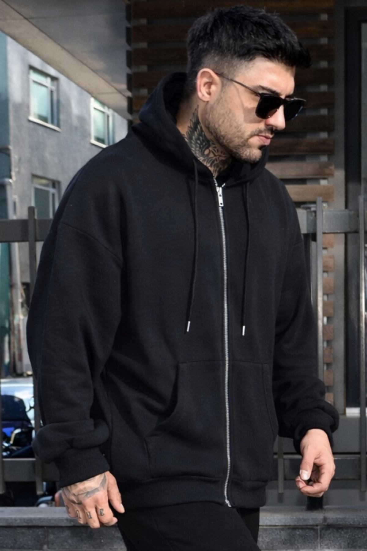 YAKAMEL  Erkek 3 İplik Şardonlu Kalın Mevsimlik Basic Hırka - Görsel 3