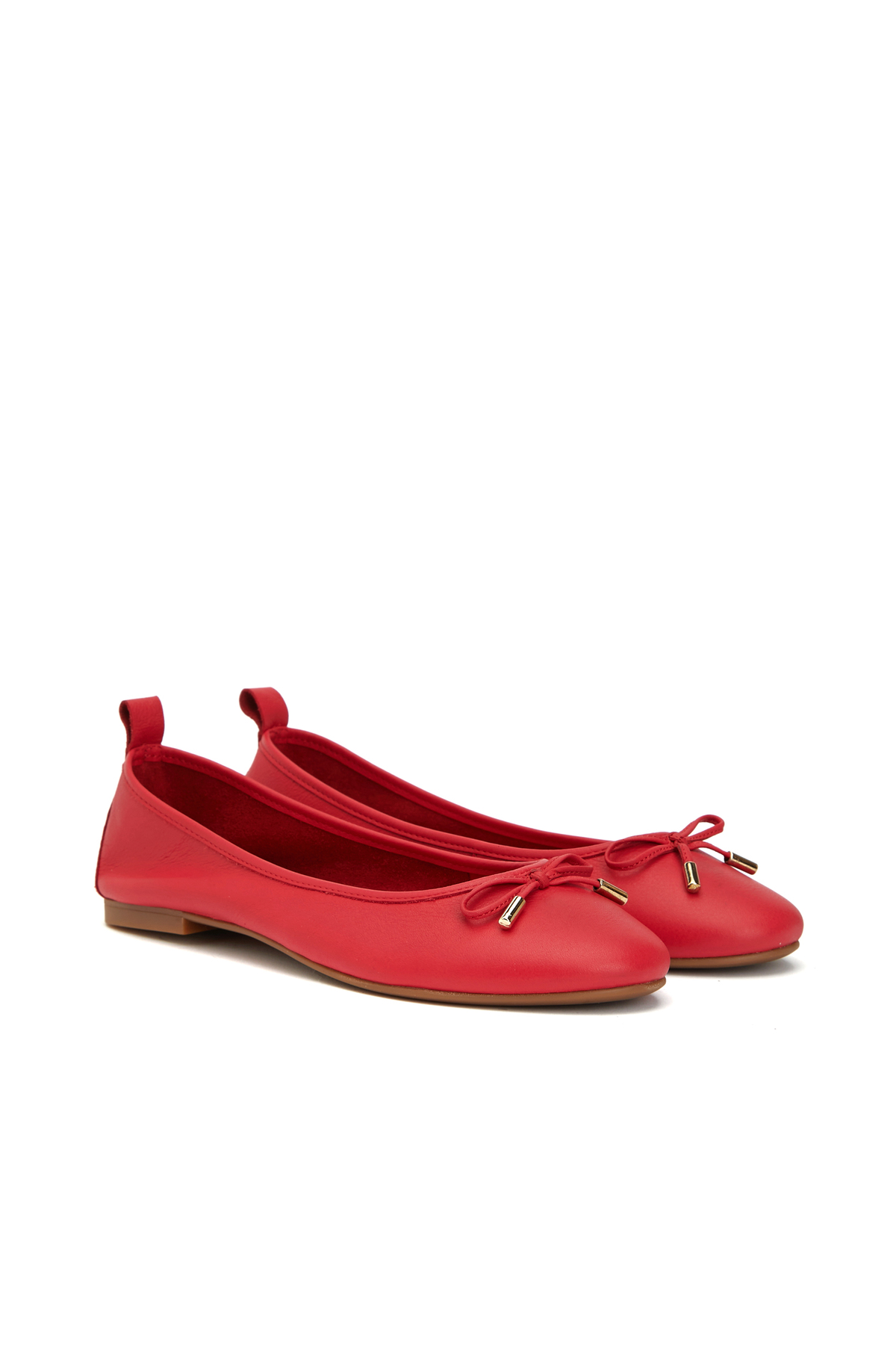 Red Leather Flats