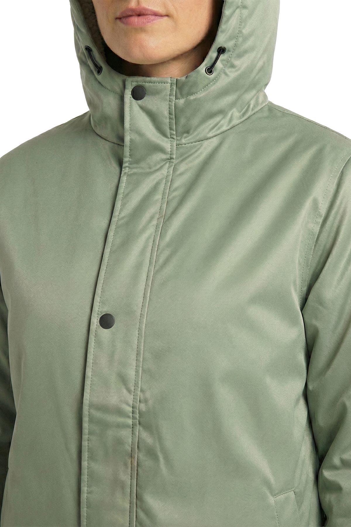 QAWWA  Kadın İçi Kürklü Su ve Rüzgar Geçirmez Kapüşonlu Parka & Mont & Kaban - Görsel 6