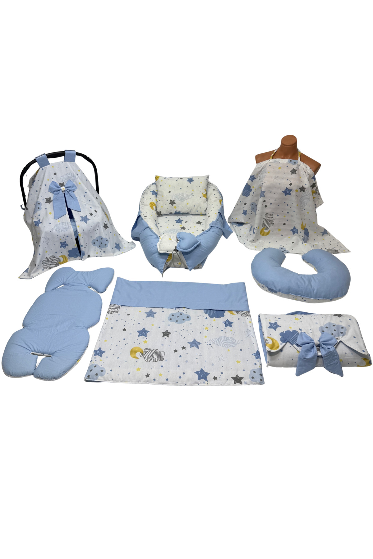 Happy Baby Dikiş Atölyesi 10’lu Babynest Puset Örtüsü Alt Açma Emzirme Yastığı Emzirme Önlüğü Ana Kucağı fotoğrafı 2 (önizleme)