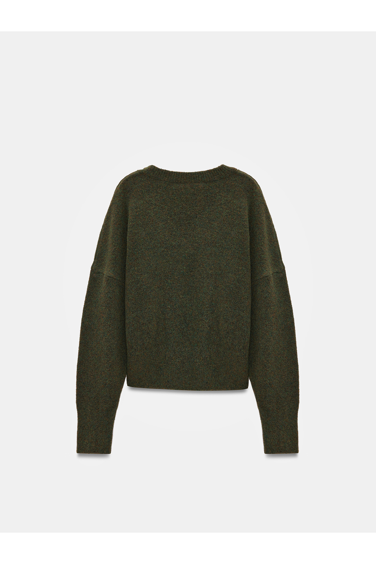 Dilvin  10645 V Yaka Yün Karışımlı Kazak-Haki M. - Görsel 6