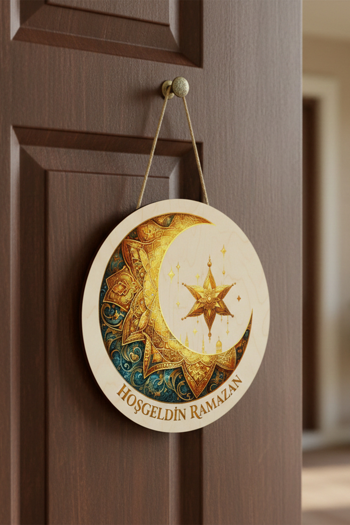 Ramazan Temalı Dekoratif Kapı Süsü Ay Yıldız Detaylı 2