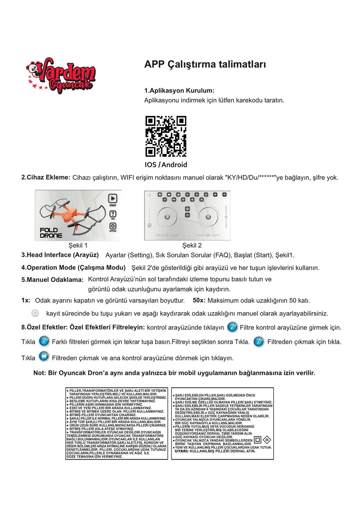 Vardem Uzaktan Kumandalı Full Fonksiyon 2.4G Şarjlı Kameralı Katlanabilir Drone - Standart Standart fotoğrafı 6 (önizleme)