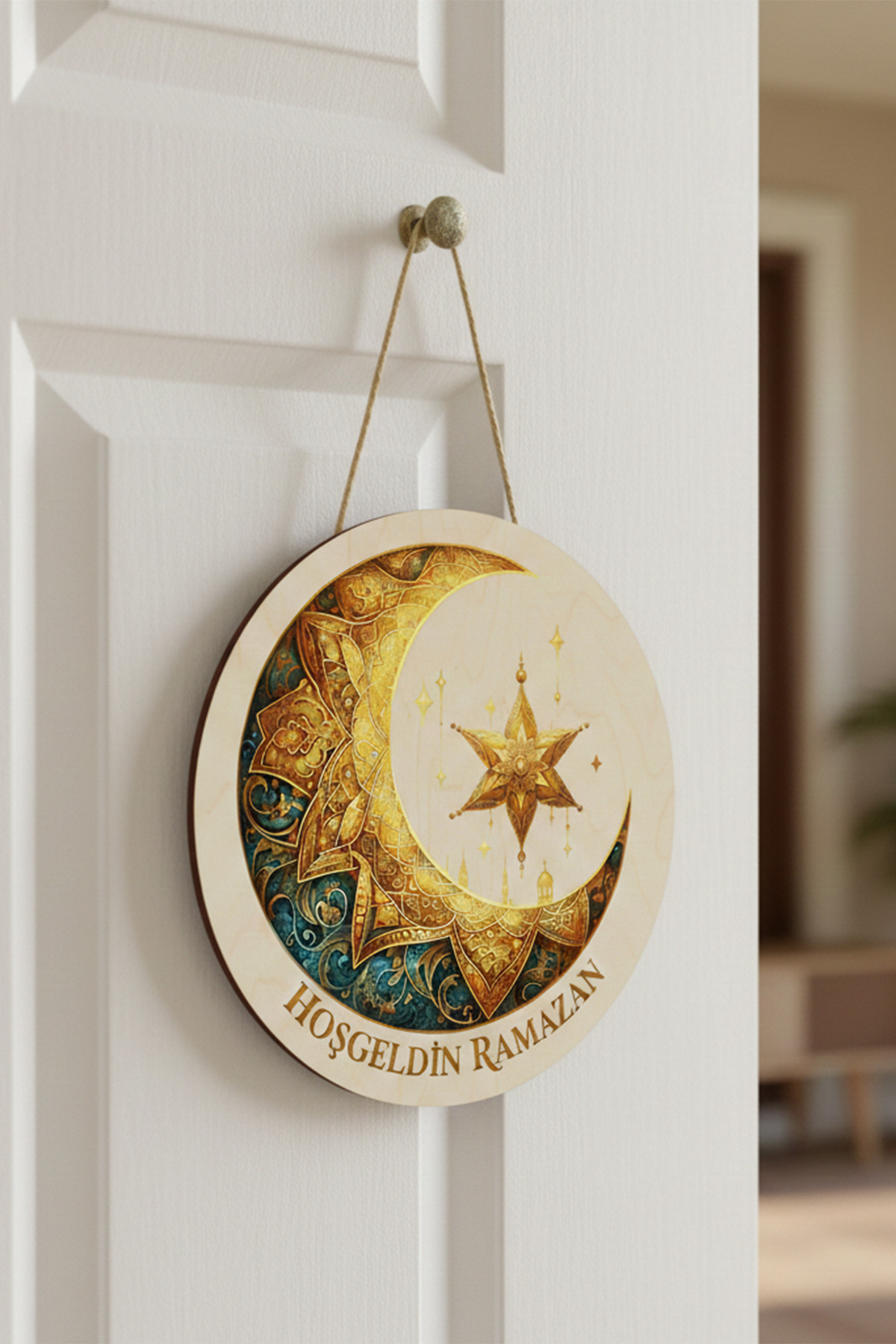 Ramazan Temalı Dekoratif Kapı Süsü Ay Yıldız Detaylı 3