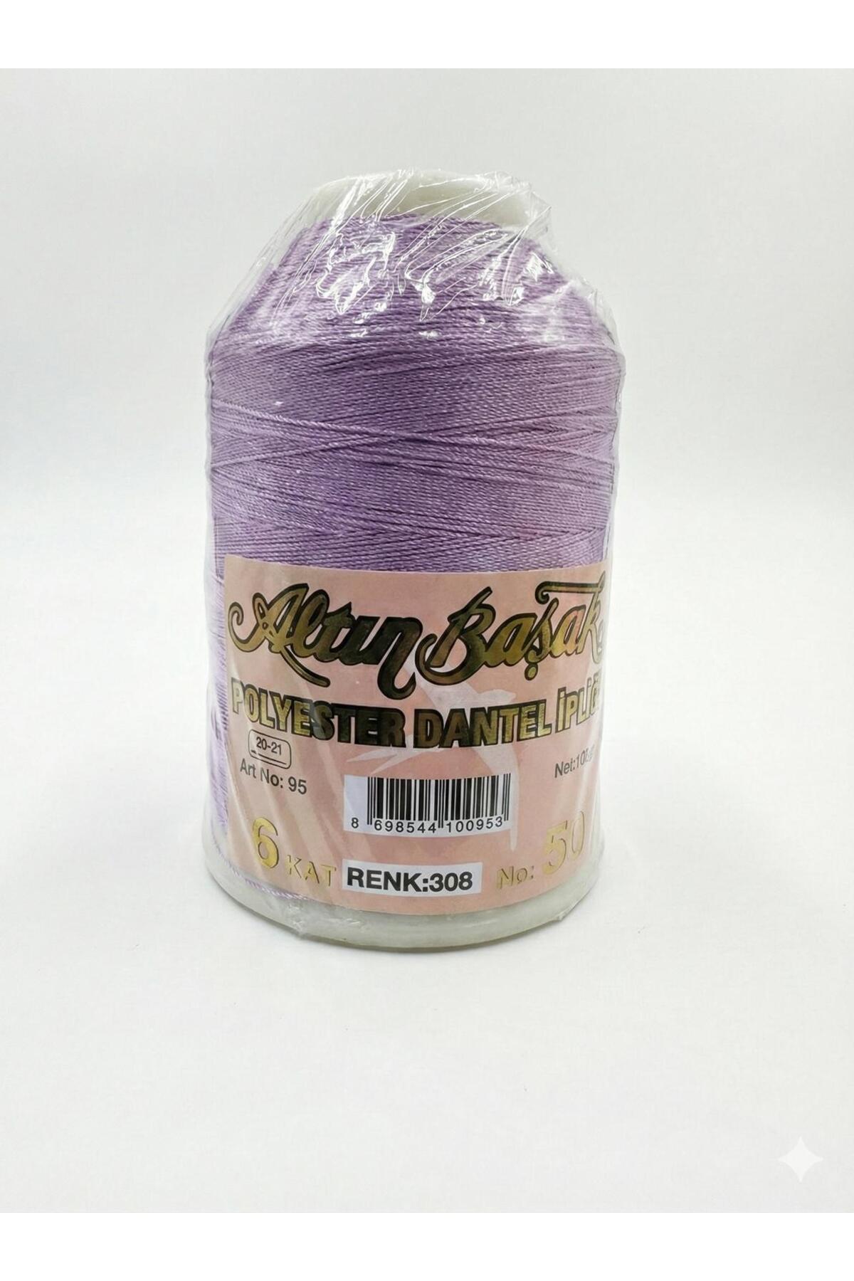 Golden Spike Polyester Lace Yarn 6 layers 100 Gr NO:50 COLOR NO:308-Lilac
