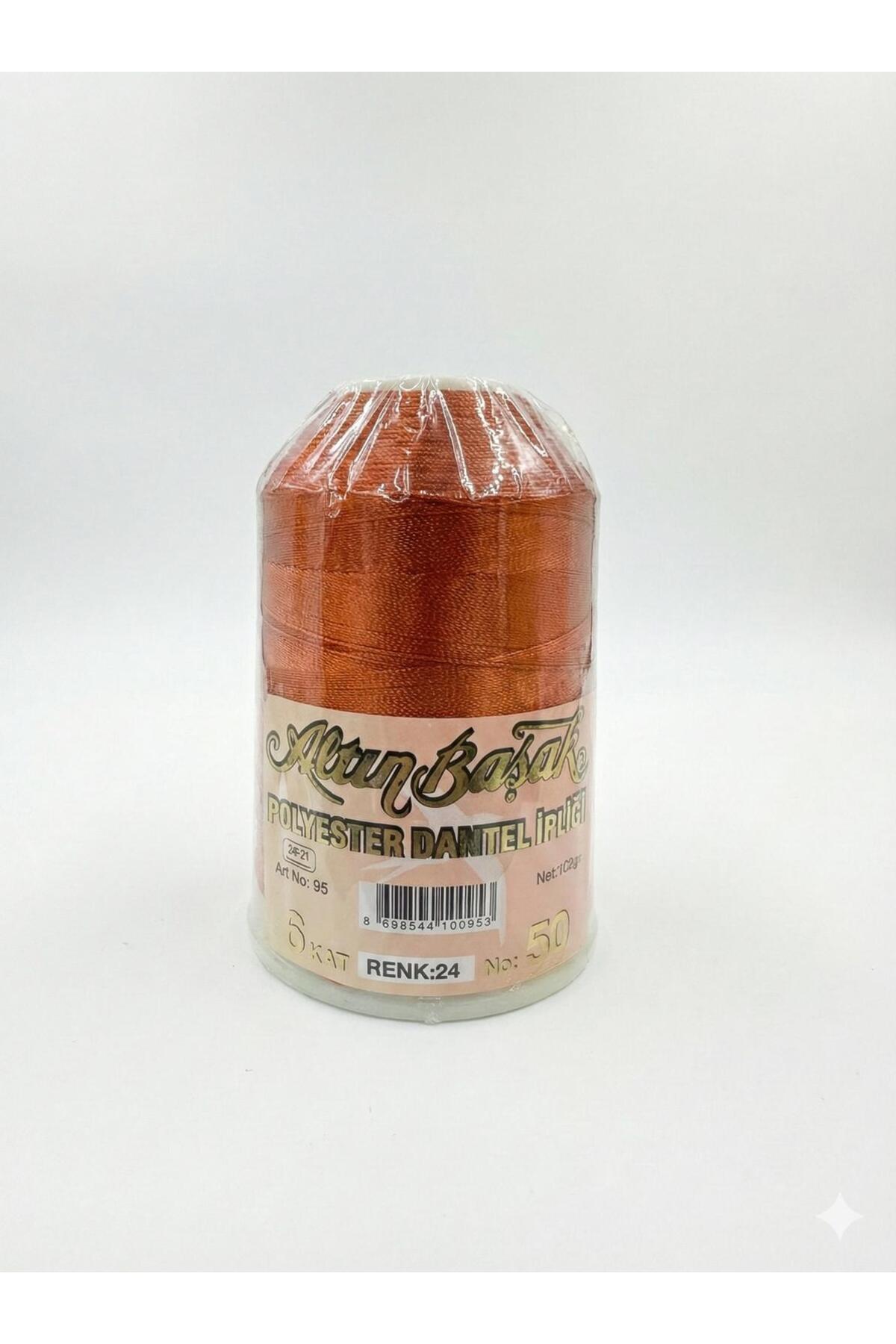 Golden Virgo Polyester Lace Yarn 6 layers 100 Gr NO:50 COLOR NO:24-Tile