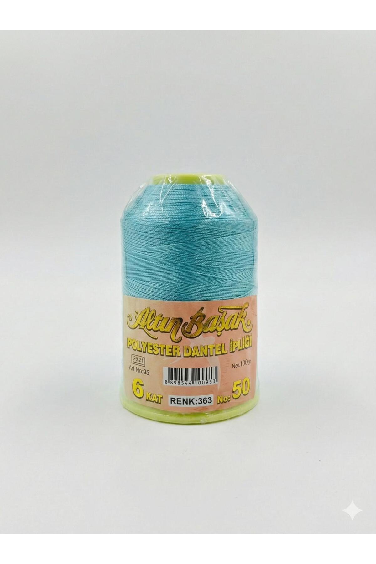 Golden Spike Polyester Lace Yarn 6 layers 100 Gr NO:50 COLOR NO:363 Ice Blue