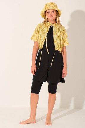 Alfasa Venessa Şapkalı Yarım Kol Yarı Kapalı Mayo - ALF26706