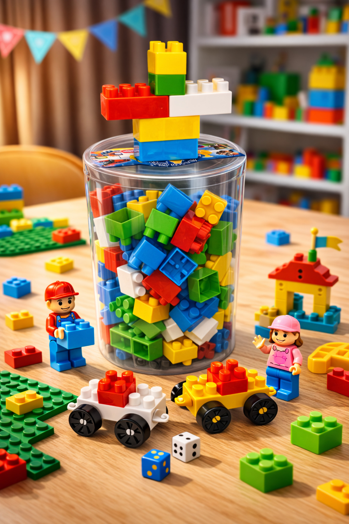 72 Pieces Colorful Educational Intelligence Building Blocks, Toy Block Set