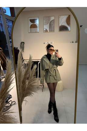 Sude Ay Haki Renk Ara Boy Trençkot