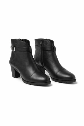 Castle Black Aria Siyah Hakiki Deri Kadın Bot