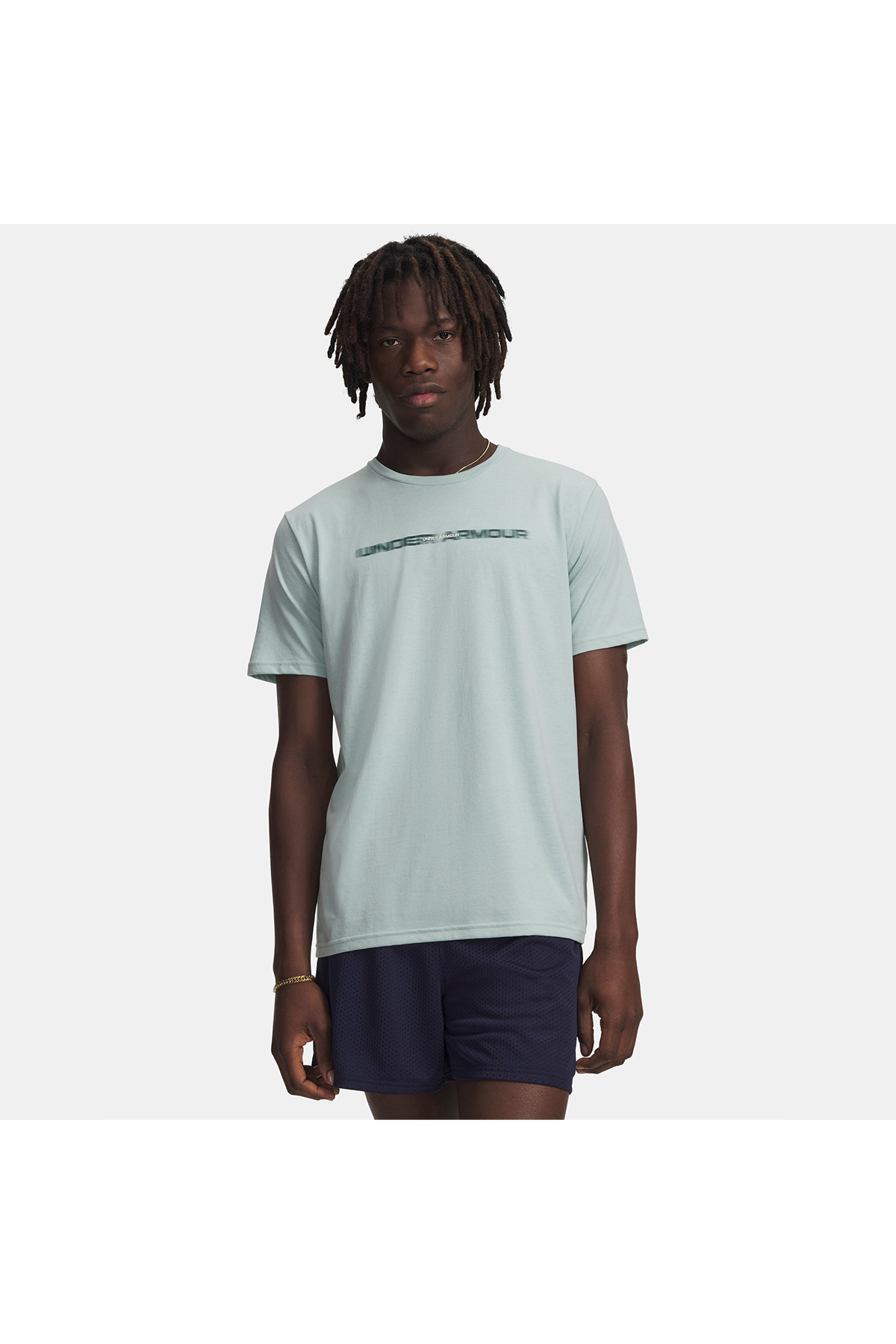 آندر آرمور تی شرت مردانه آبی Blur Wordmark