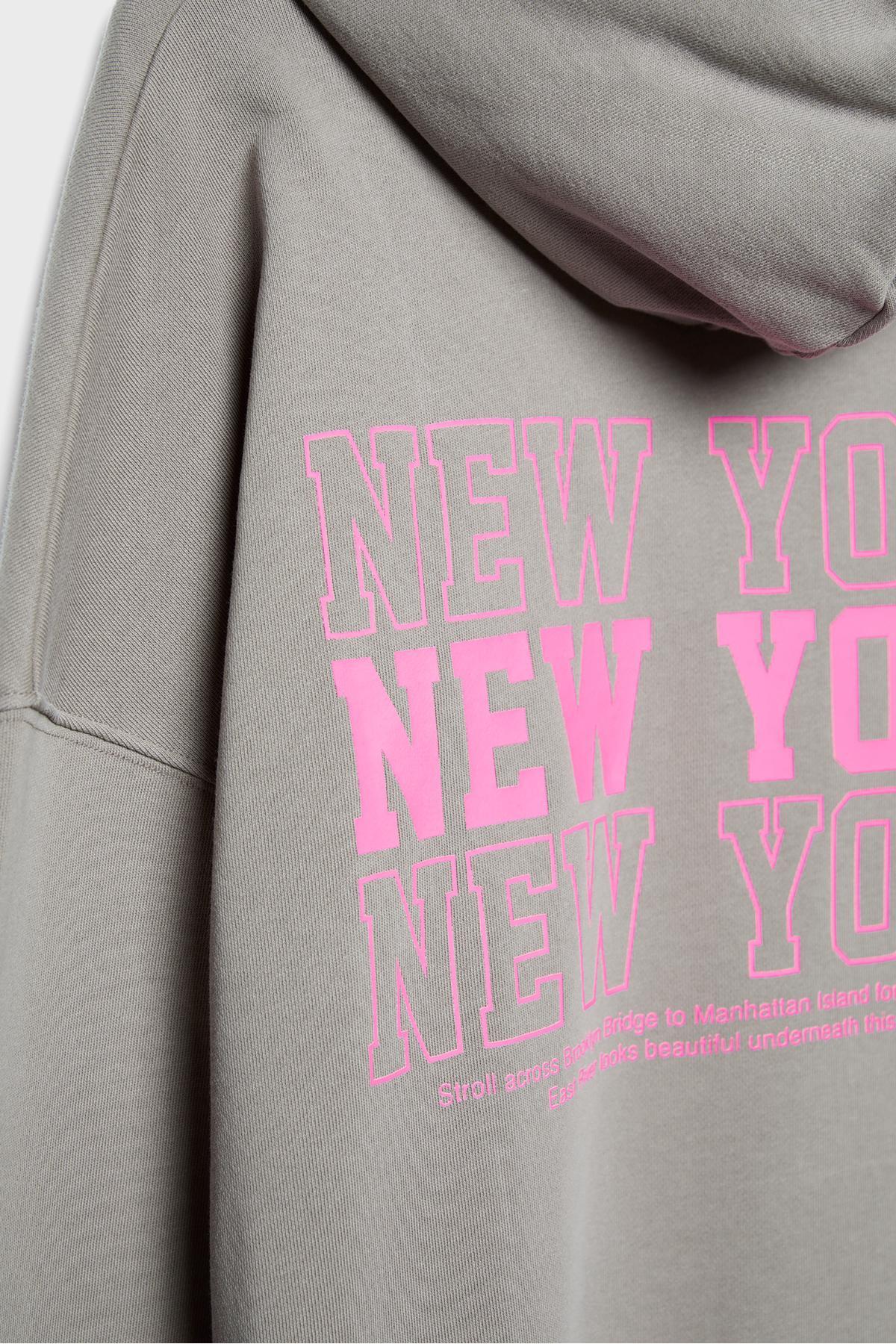 Stradivarius  Pozisyonel yıkanmış efektli kapüşonlu sweatshirt - Görsel 8