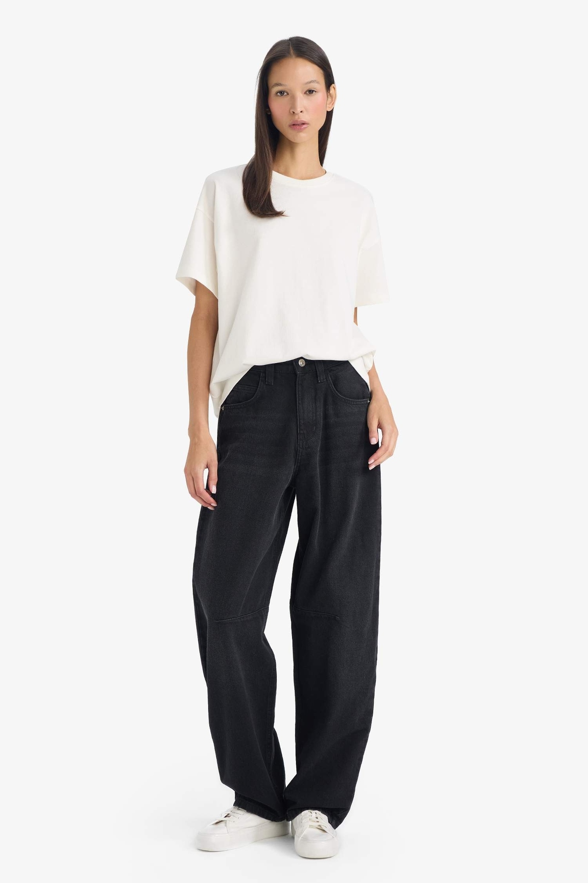 Defacto  %100 Pamuk Baggy Fıt Yüksek Bel Jean Pantolon F2960AX25WN