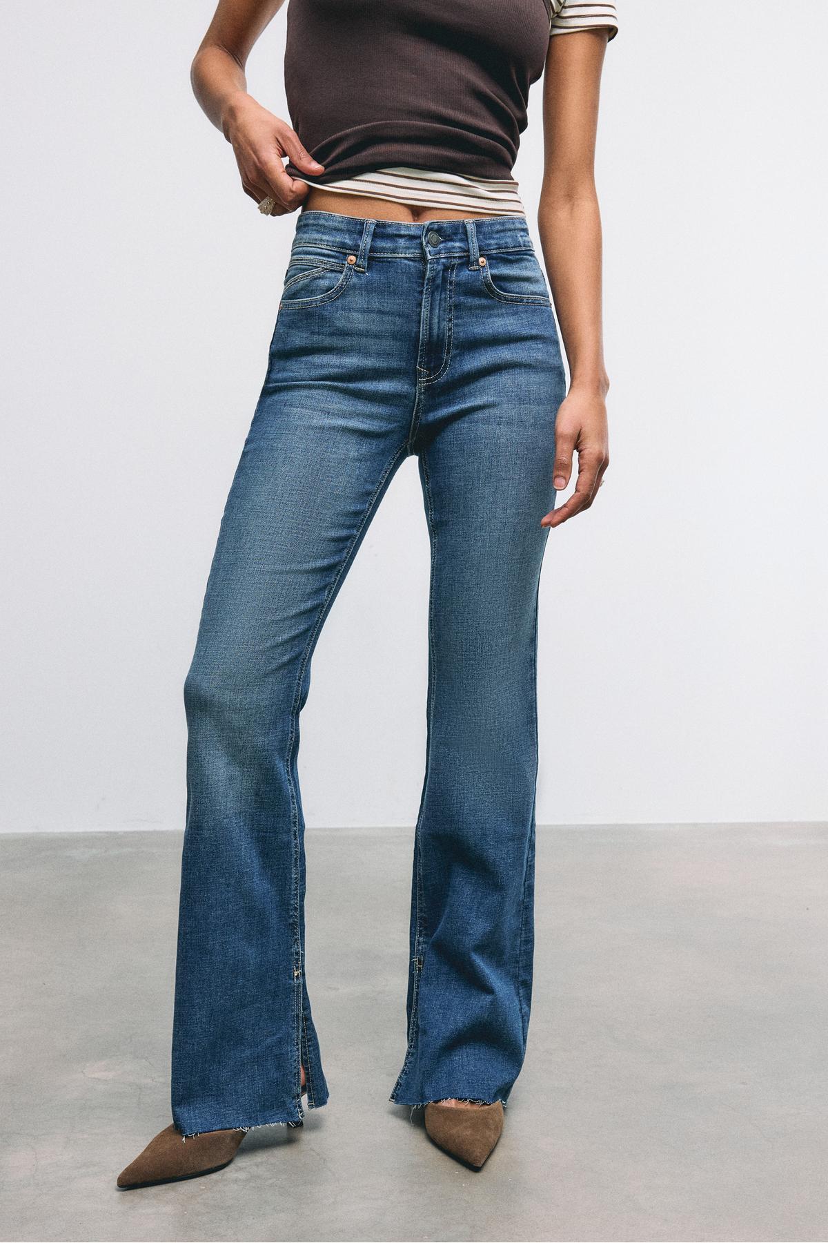 Stradivarius  D74 çan paça yırtmaçlı jean - Görsel 3