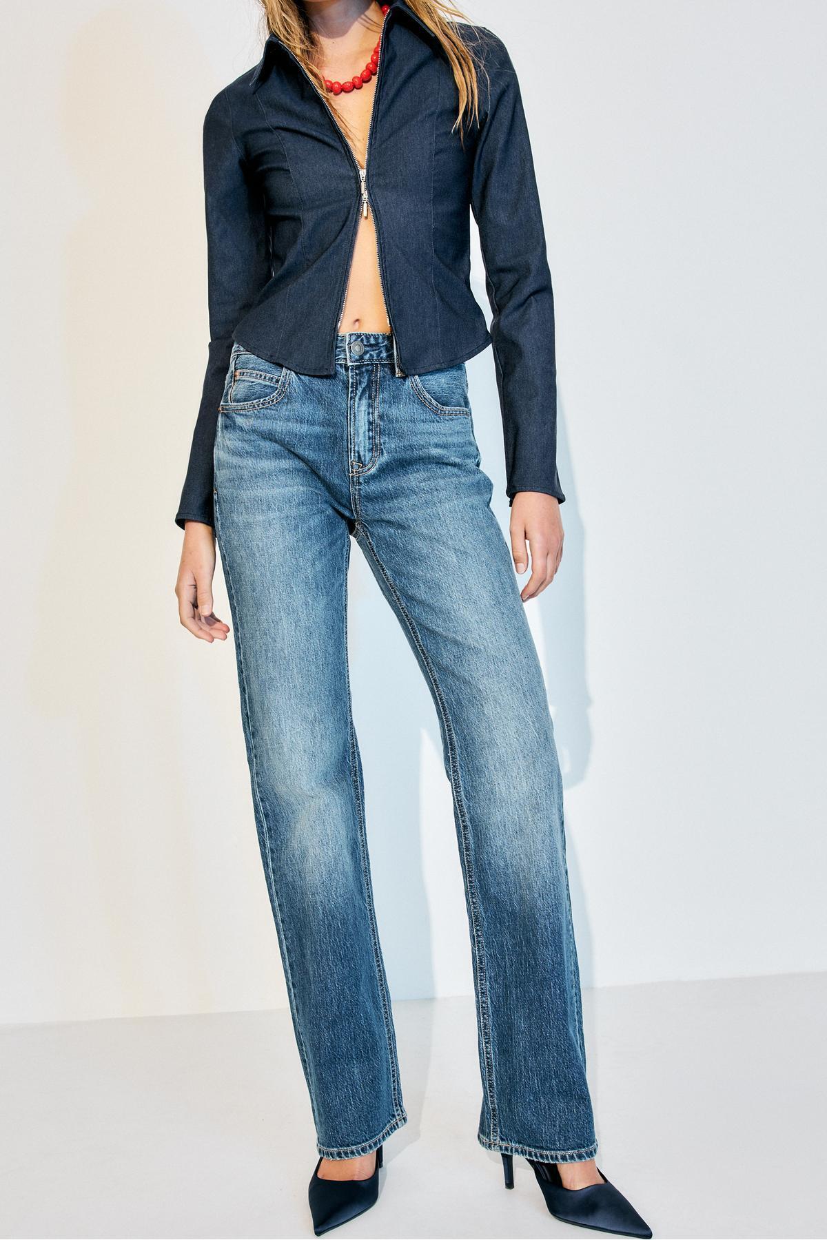 Stradivarius  D98 Straight fit Kot Pantolon - Görsel 3