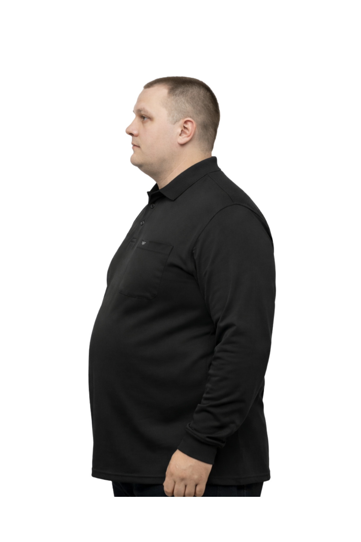 BattalModa Erkek Büyük Beden Siyah Polo Yaka Pike Tişört 3XL-8XL görsel 2