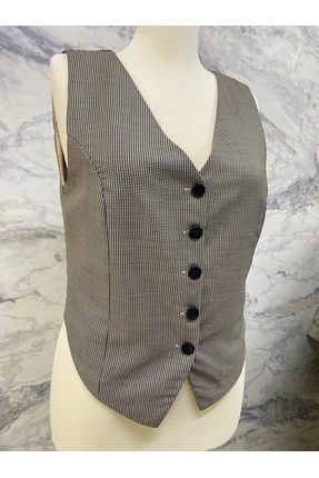 burçin orhon Kadın Düğmeli Klasik Yelek – V Yaka, Astarlı, Şık Ofis & Günlük ...