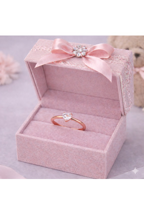 Soleildor 925 ayar Orijinal Gümüş Kişiye Özel Kalp Doğum Taşlı Gümüş Yüzük