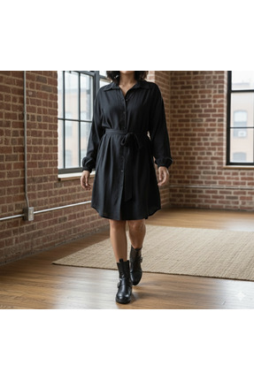 Larida Gömlek yaka elbise