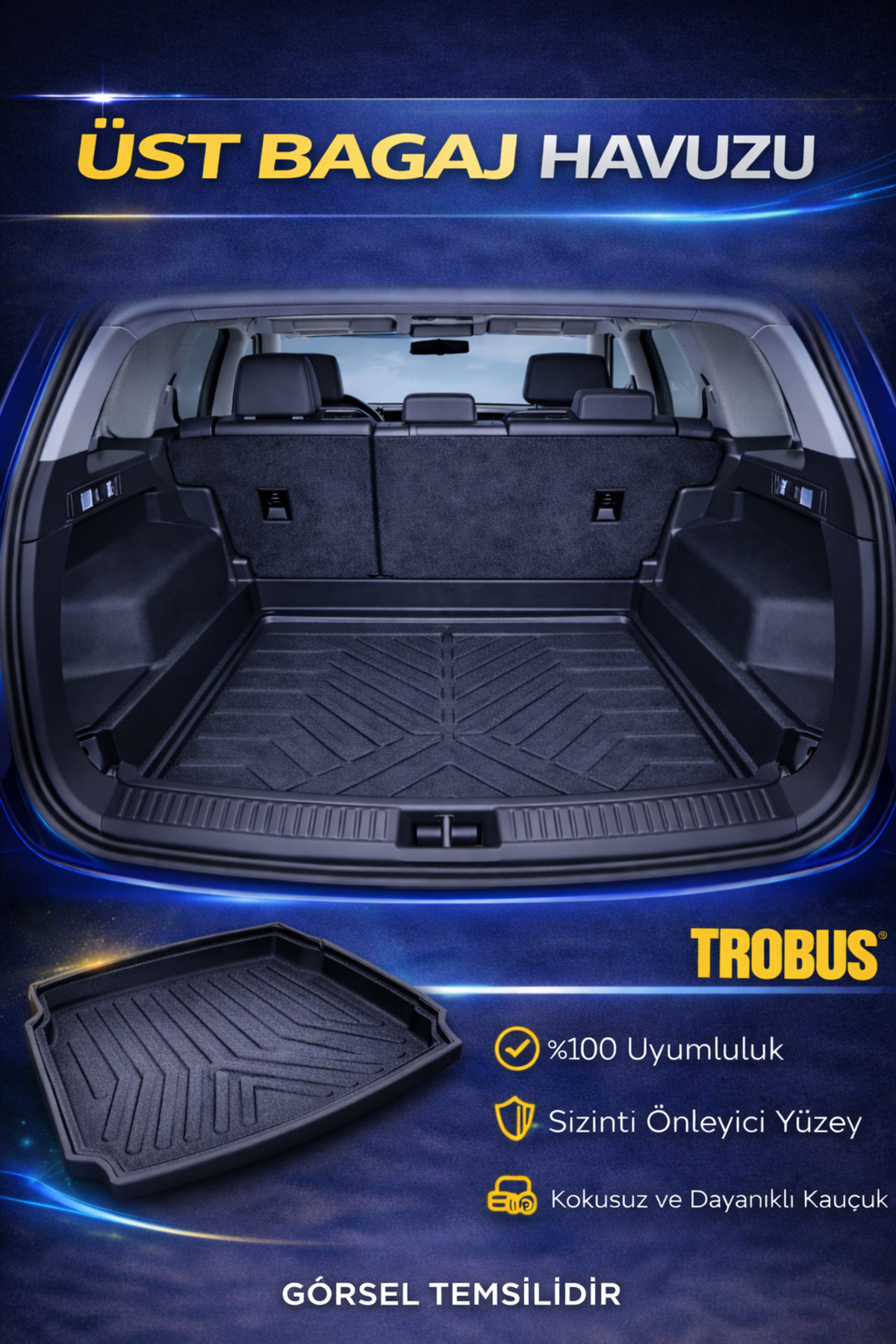 RT-149110ページです。 TROBUS Volkswagen T-Cross ÜST (Düz Zemin) (2018-2026) Bagaj Havuzu