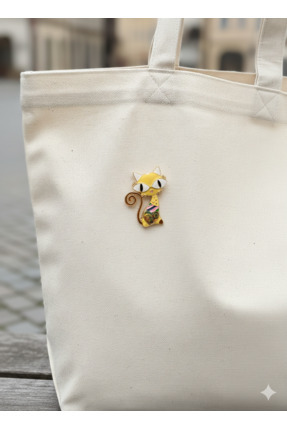 Sâden Collection Zarif Kedi Figürlü Tasarım Broş