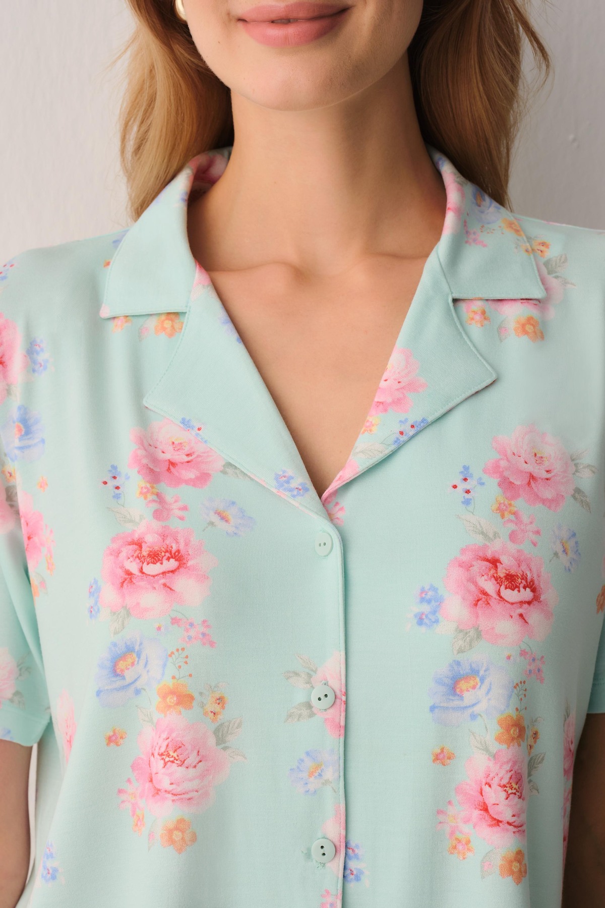 SUWEN Elegant Gömlek Yaka Pijama Takımı görsel 3