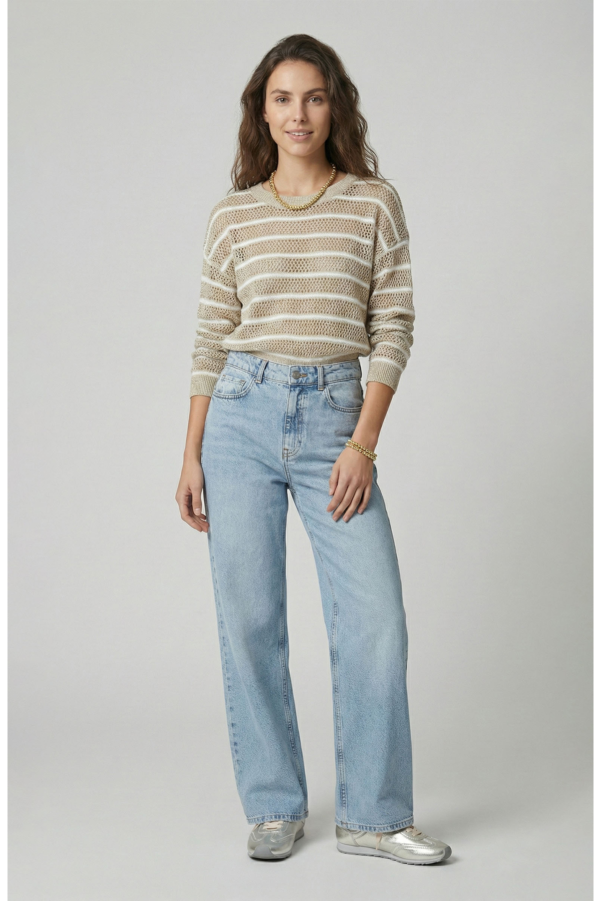 Network Açık Indigo Mavi Geniş Paça Denim Pantolon