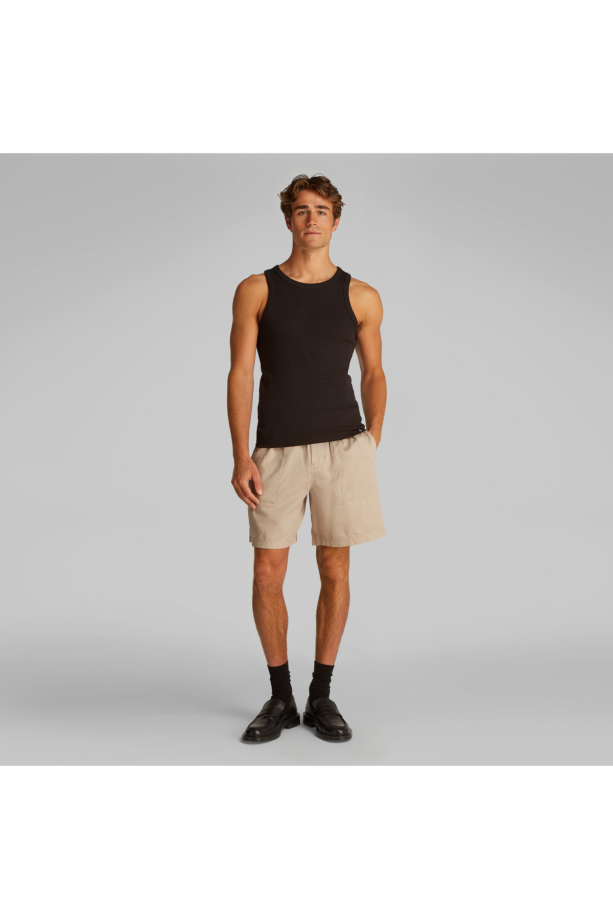 کلوین کلاین شلوارک مردانه کتان خاکستری