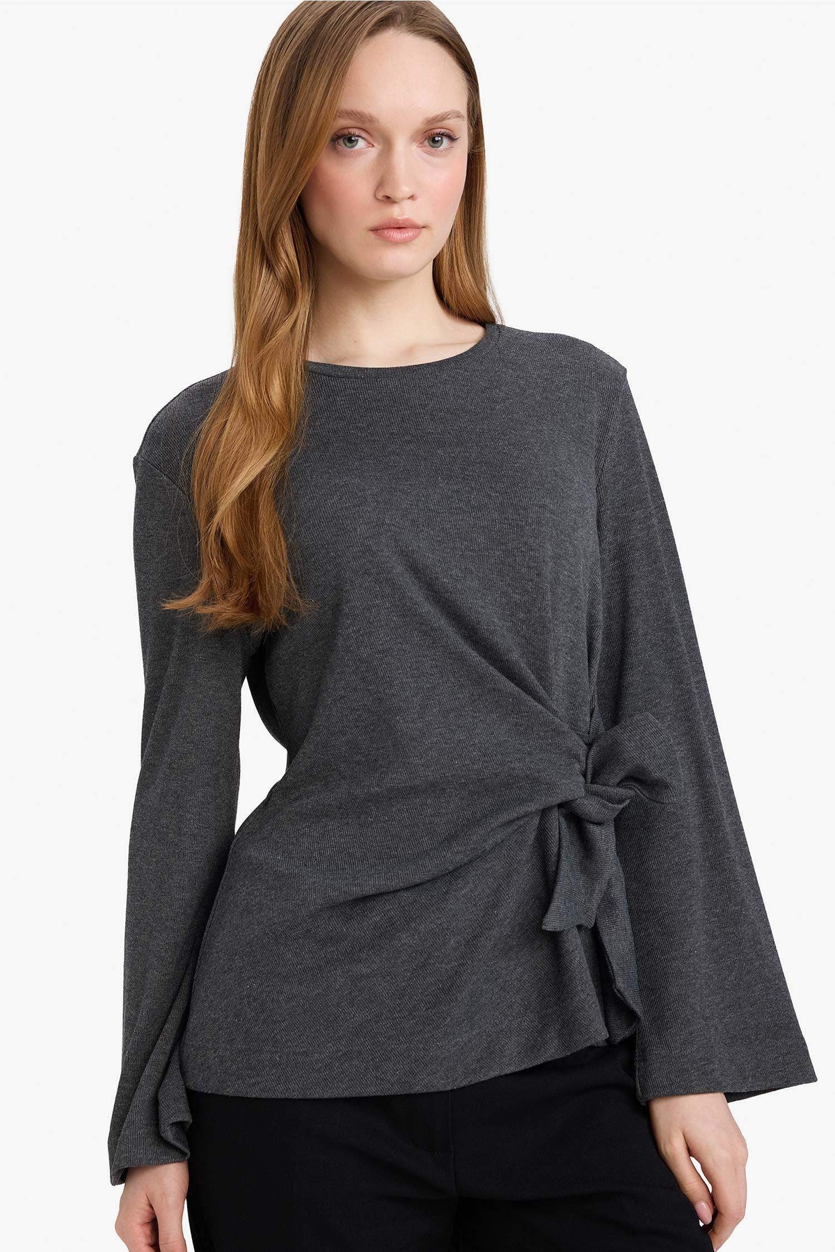 Defacto Regular Fit Tie-Up T-Shirt G2798Ax26Sp