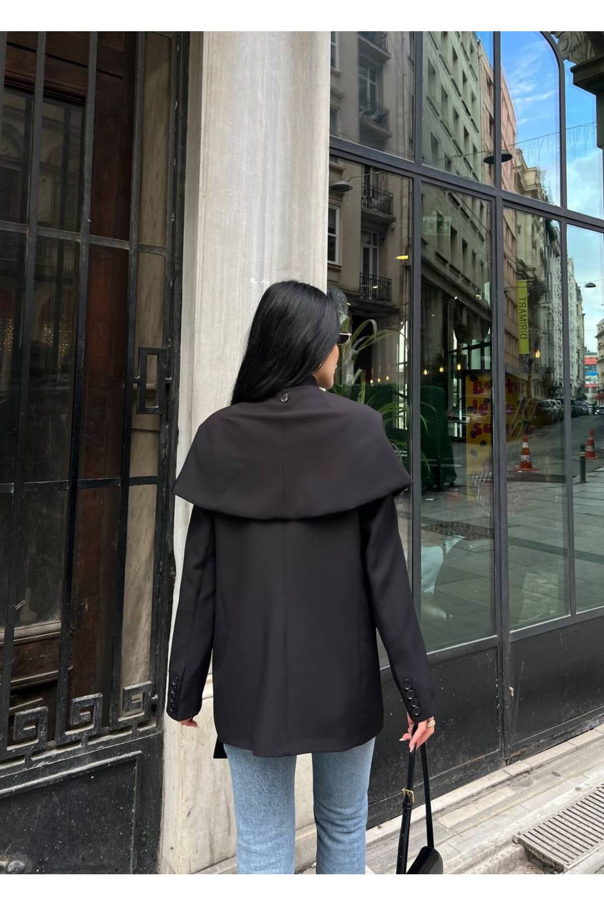 Veste femme avec détail châle - Style quotidien chic et confortable - Görsel 5