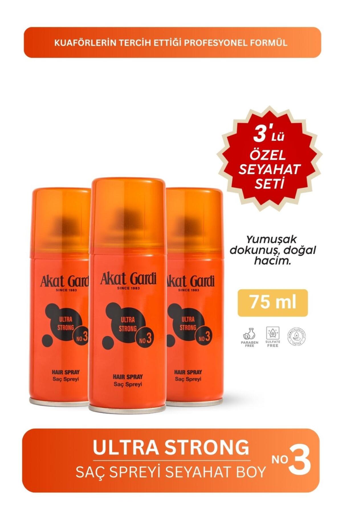 Akat Gardi Saç Spreyi Ultra Storng Turuncu 75Ml Seyahat Boy.3'Lü Özel Seyahat Seti — 3LüSeyahatTuruncu