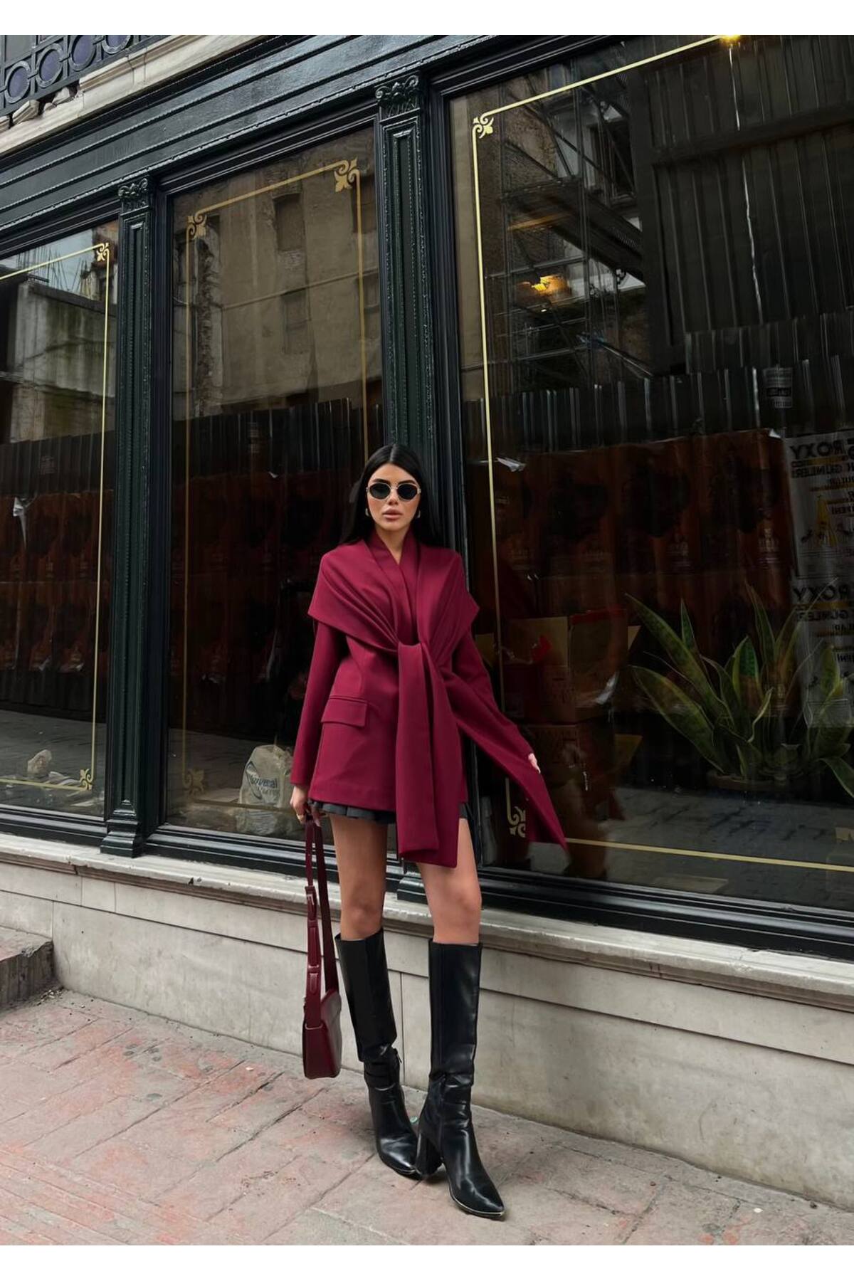 Veste femme avec détail écharpe - Style chic et confortable au quotidien - Görsel 4