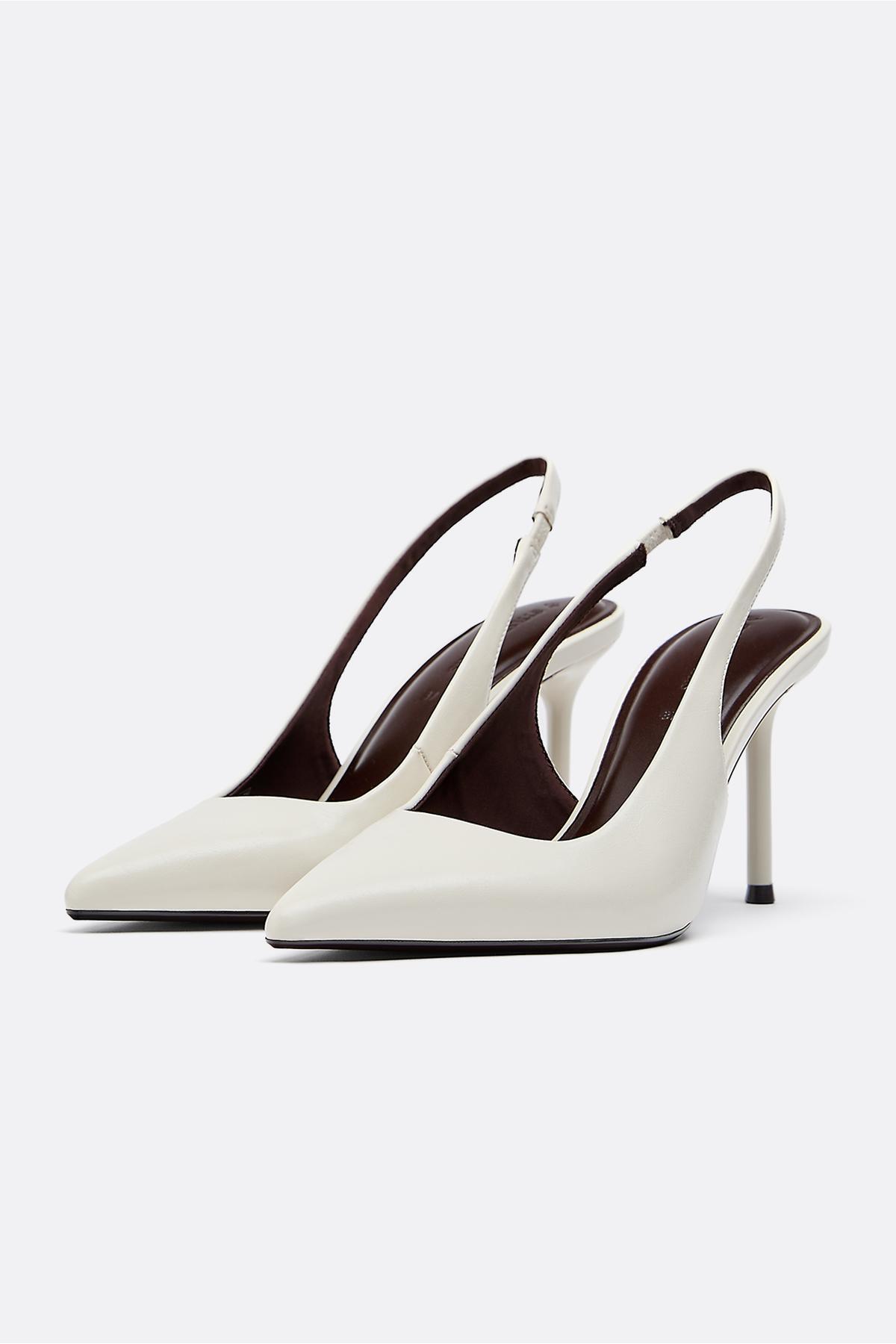 Stradivarius  Suni deri topuklu ayakkabı - Görsel 3