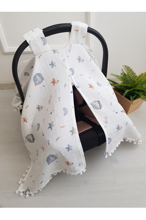 artıbebe Puset Örtüsü Müslin Fermuarlı %100 Pamuk I Artı Bebe