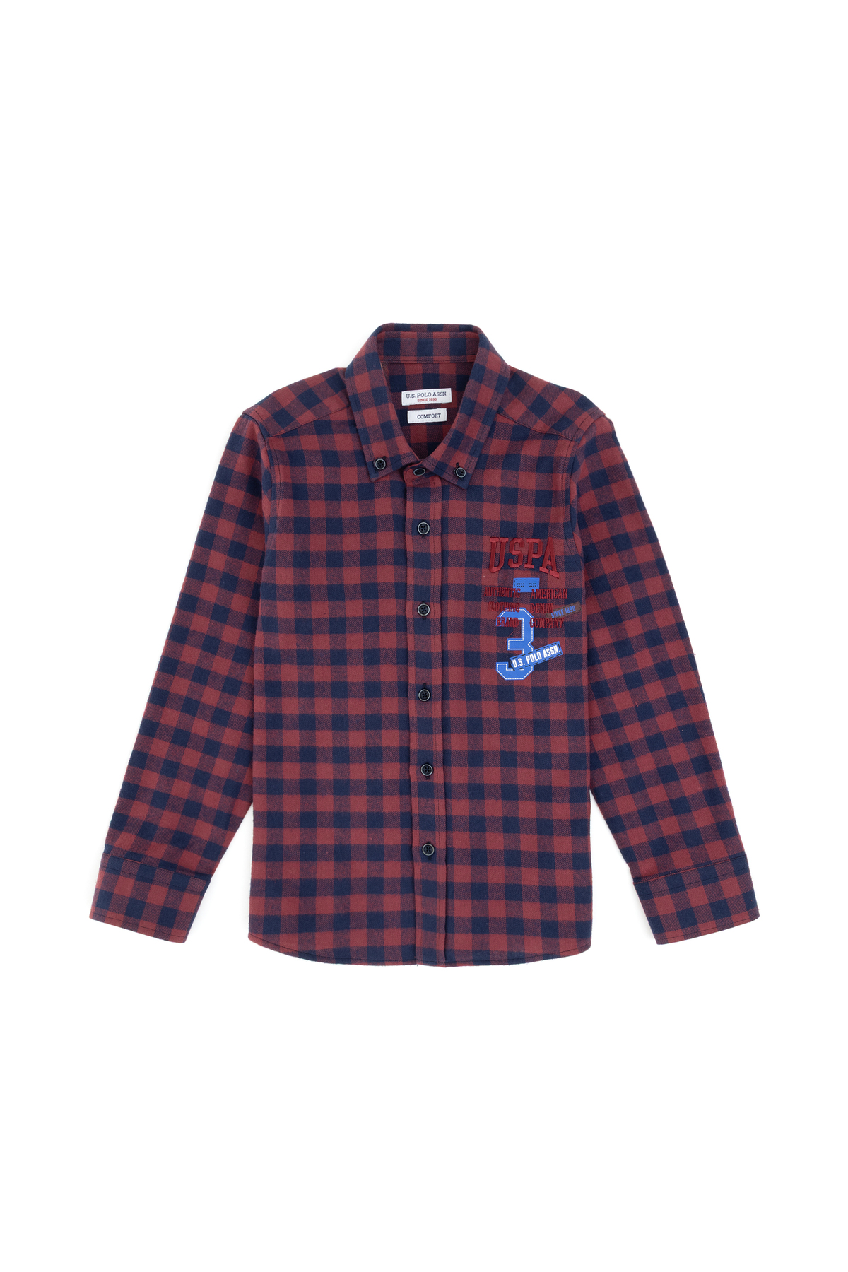 U.S. Polo Assn. Erkek Çocuk Kırmızı Uzun Kollu Gömlek 50309718-VR171 — قرمز