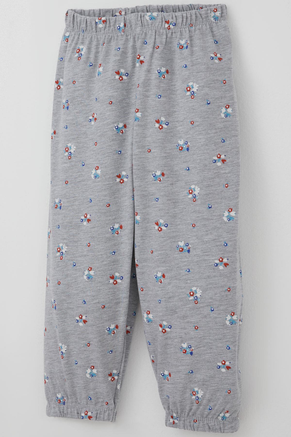 Breeze Kız Bebek Pijama Takımı Renkli Çiçek Desenli 9 Ay-3 Yaş, Gri Melanj fotoğrafı 7 (önizleme)